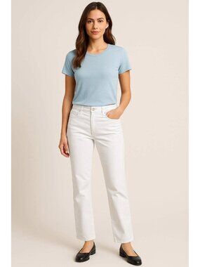 Gloria Vanderbilt HighRise White Jeans Sz 14P Tapered Leg Comfy Cotton NewWTags